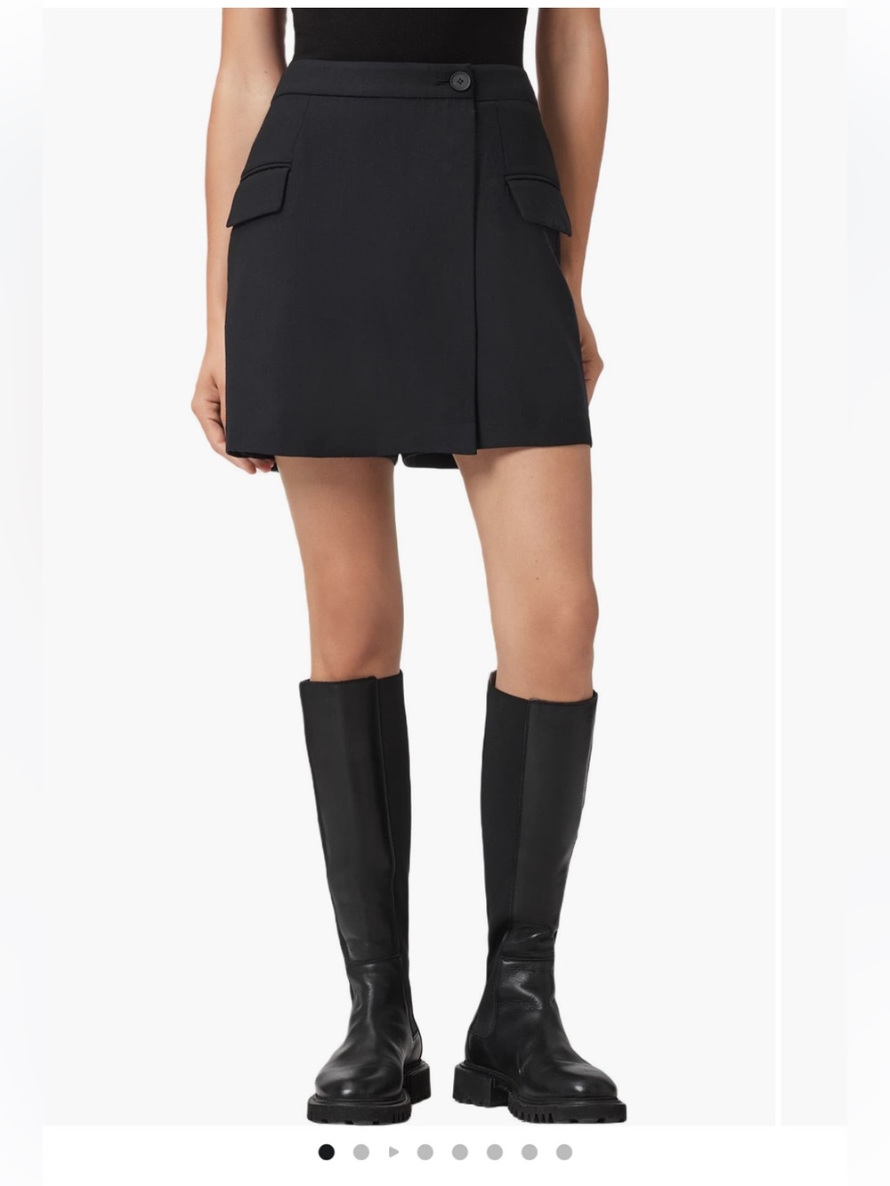 Black Mini Skort with Flap Pockets